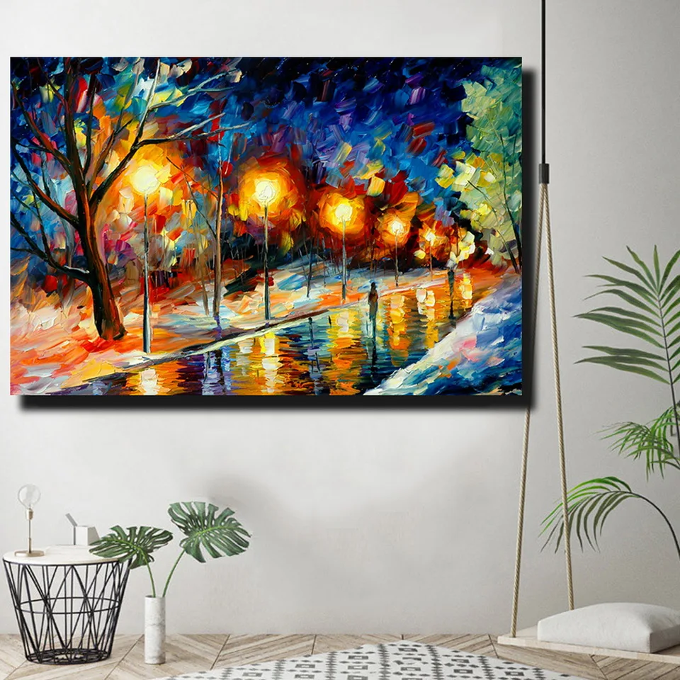 Абстрактная Картина на холсте пейзаж плакаты принты дождевой светильник картина