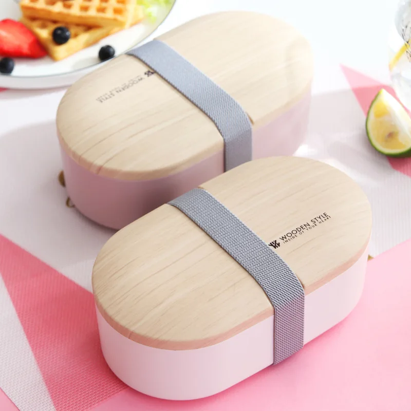 

Oval Lunch Box Wooden Sushi Lunch Box Sealed Leakproof Tableware Student Lunch Box Sushi Box With Tableware Portable Dinnerware