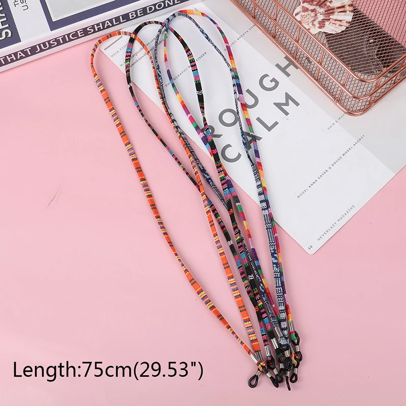 

75cm 4 Styles Ethnic Style Men Women Multi Color Glasses Rope 6mm Sunglasses Neck Cord Strap Eyeglass String Holder Appr