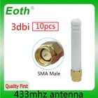 EOTH 10 шт. 433 МГц Антенна 3dbi sma Штекерная lora антенна pbx iot модуль lorawan сигнальный приемник антенна с высоким коэффициентом усиления