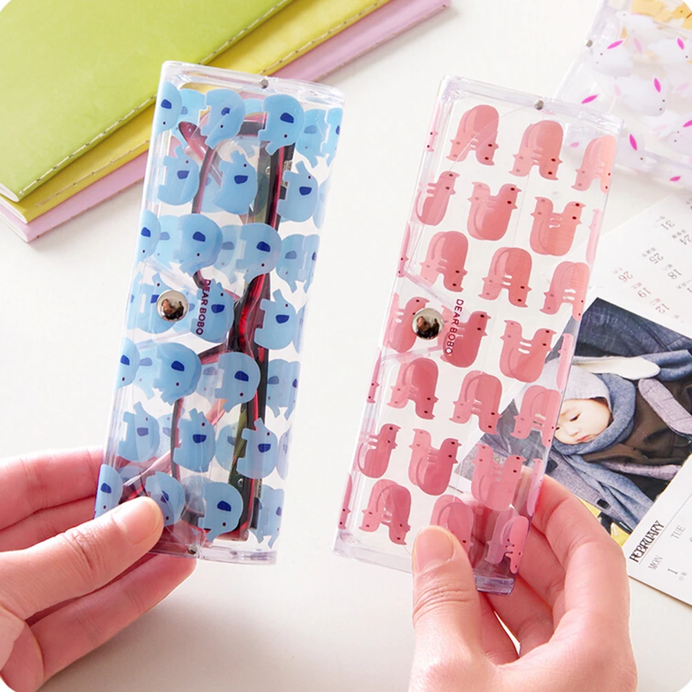 Прозрачный Чехол для очков футляр хранения солнцезащитных с мультяшным принтом