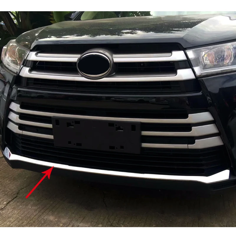 Хромированная передняя нижняя решетка бампера крышка протектор полоса отделка