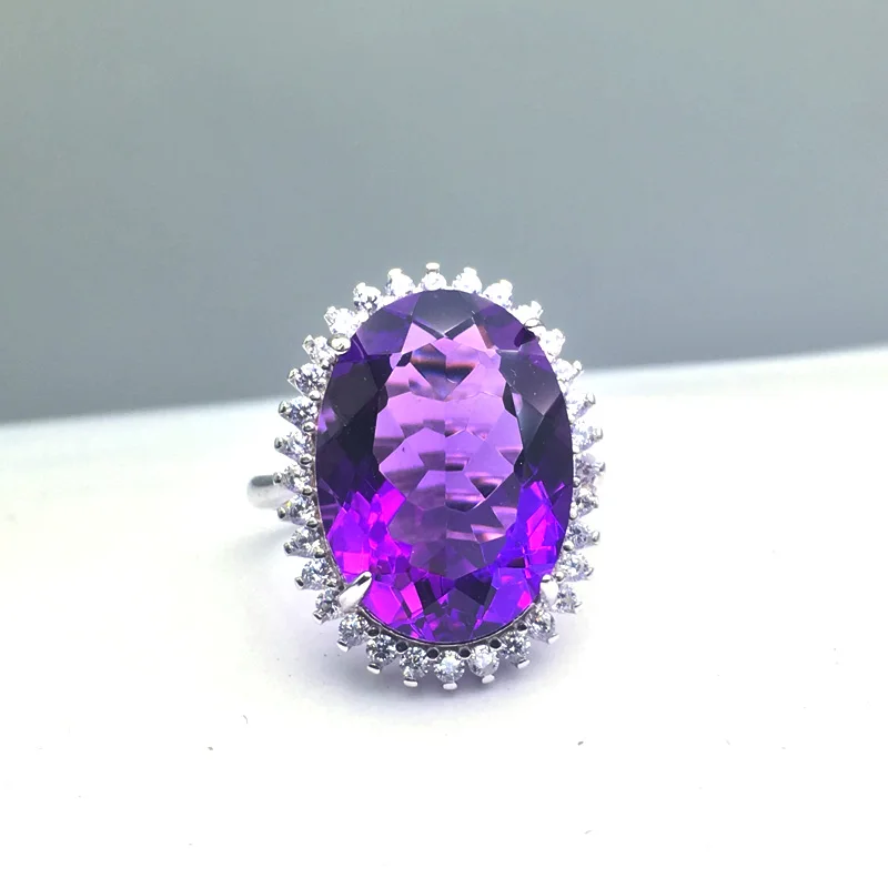 Женское кольцо с большим камнем CSJ элегантное ювелирное изделие из серебра 925