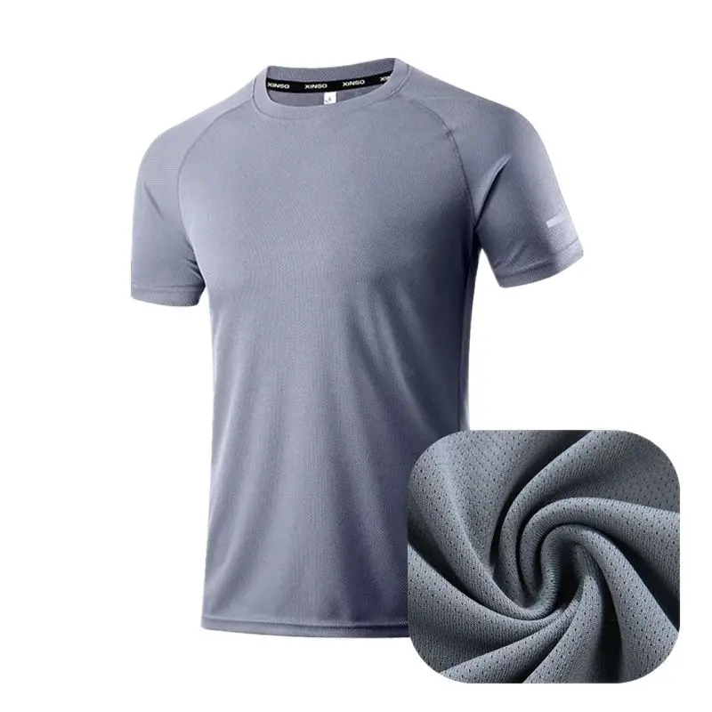 T-shirt Men's Summer Mesh Ice Silk Stretch Men Tshirt Short Sleeve Soild Quick Dry Breathable Sports Leisure Men's T-shirt Tops