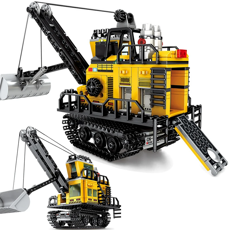 

484pcs High Tech Ideas Mining Area Mechanical Forklift Building Blocks Figures Bricks Educational Toys for Boys Children Gift