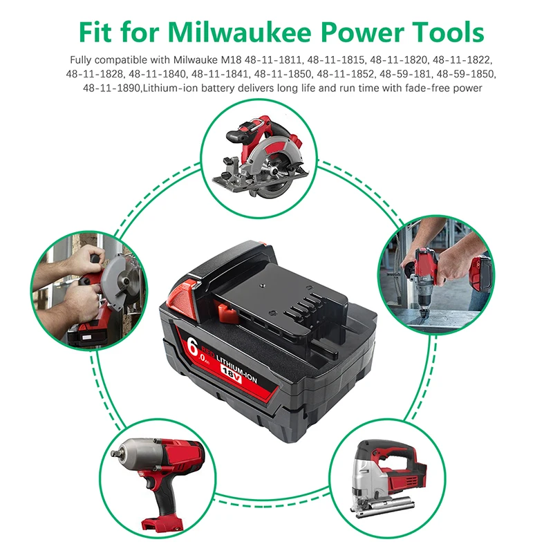 Литий ионный аккумулятор bonacell 1815 Ач 1850 Втч для Milwaukee M18 48 11 2646 20 2642