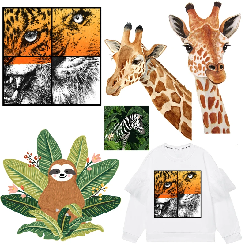 

Cute Giraffe Patches Animals Thermal Sticker on Clothes Iron-on Transfers for Clothing Thermoadhesive Patch Diy Applique for Kid