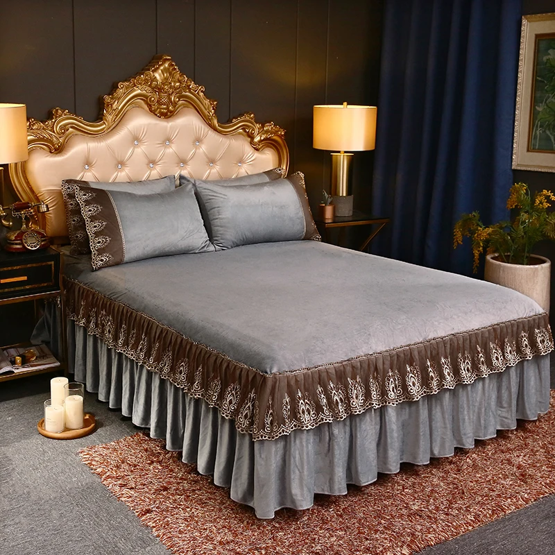 2019 Новый плиссированный кружевный постельное покрывало постельные