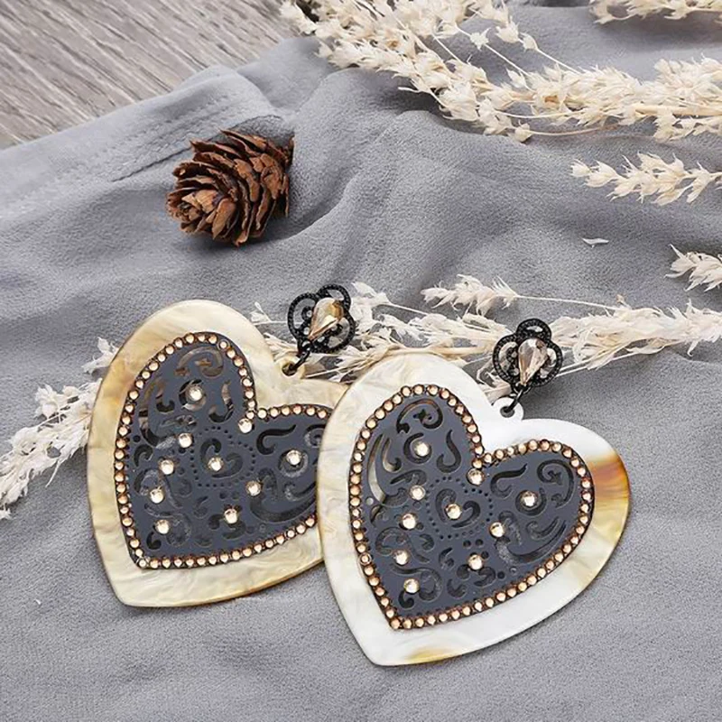 Романтичные милые золотые серьги из нержавеющей стали и кристаллов в форме