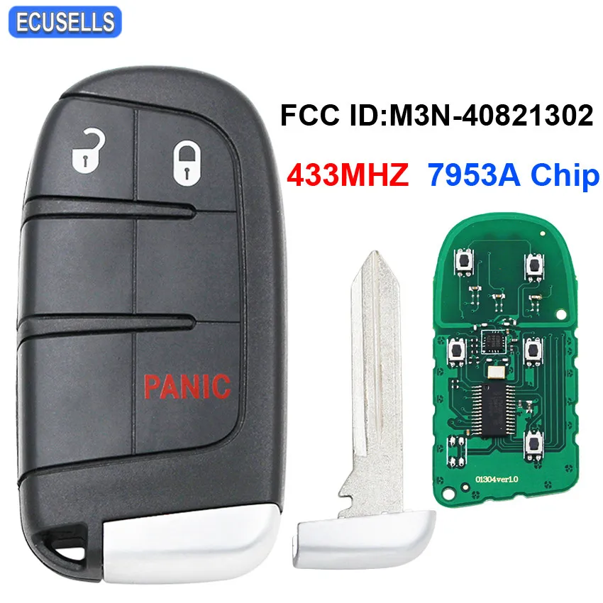 2 + 1/3 кнопочный умный дистанционный Автомобильный ключ 433 МГц 7953A / ID46 чип для Dodge