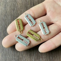 junkang 20pcs charm blade rectangular shape pendant jewelry making diy handmade bracelet necklace accessories wholesale