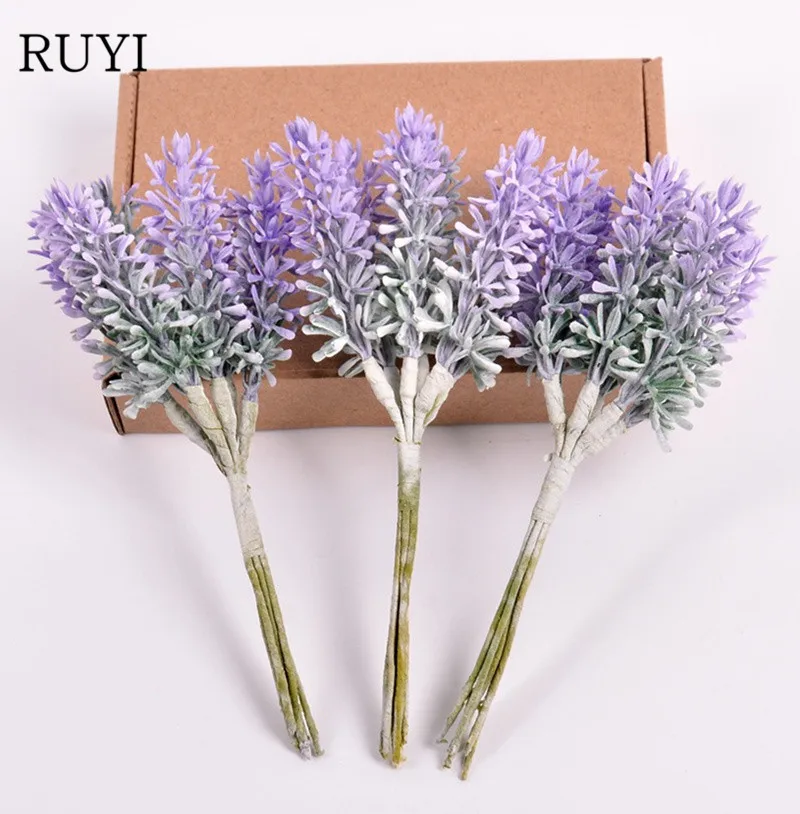 Искусственные растения 14 см фиолетовый Букет Лаванды Свадебный искусственный