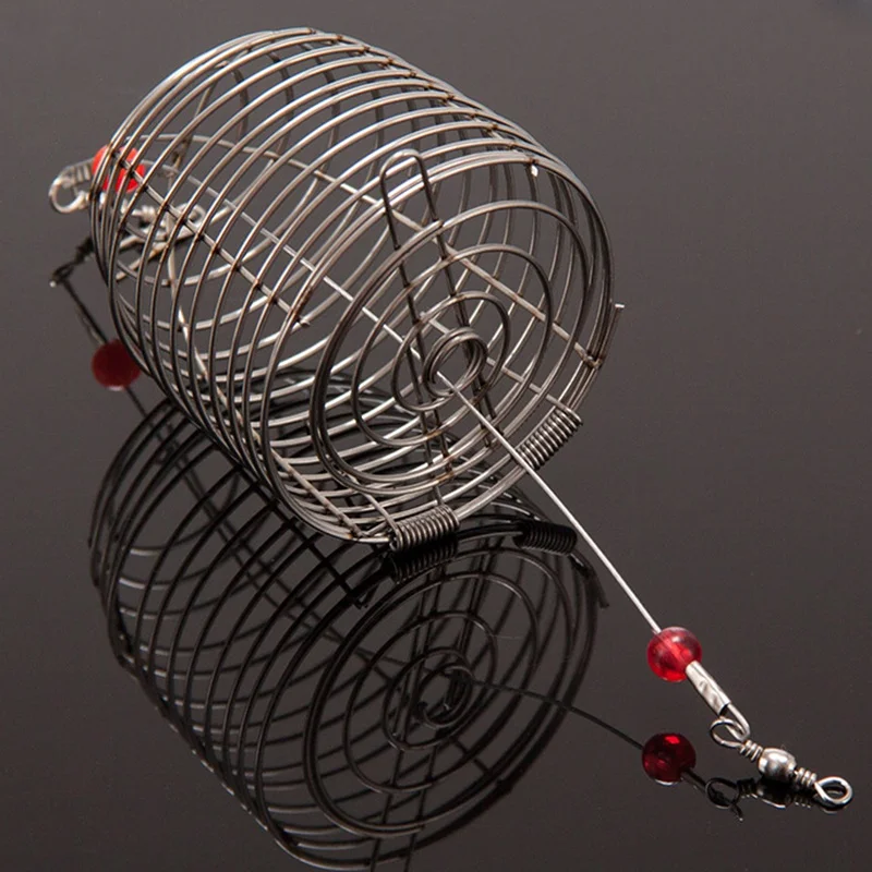 Новинка 1 шт. рыболовная приманка из нержавеющей стали маленькая клетка удочка