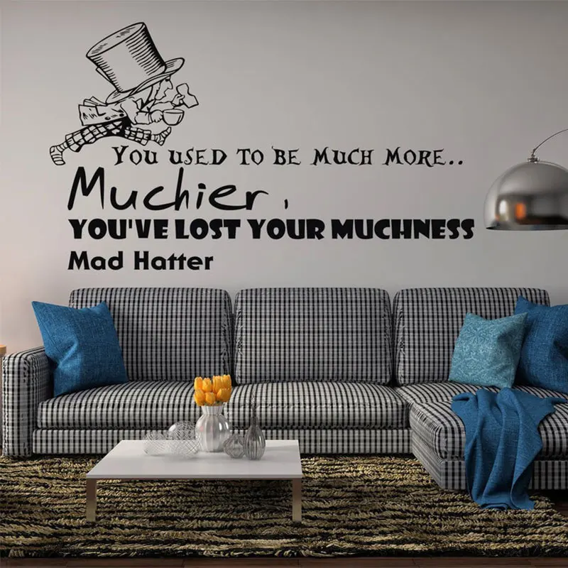 Алиса в стране чудес стикер на стену вы были гораздо больше Декали с цитатами