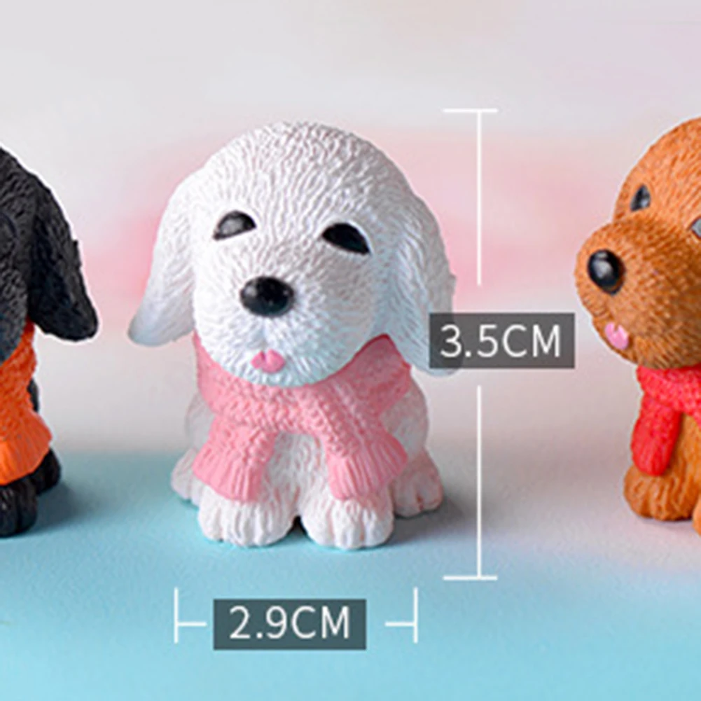 1/4Pcs Cute Scarf Dog Cartoon Puppy Miniature DIY Accessories Doll Model Landscape Furnishing Garden Home Decor | Дом и сад