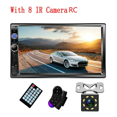 remote-8ledcam Авторадио 2 Din автомагнитола Bluetooth HD " сенсорный экран Estereo Para Авто Центральный Multimidia MP5 плеер Coche 7010B рамка - Цвет: remote-8ledcam