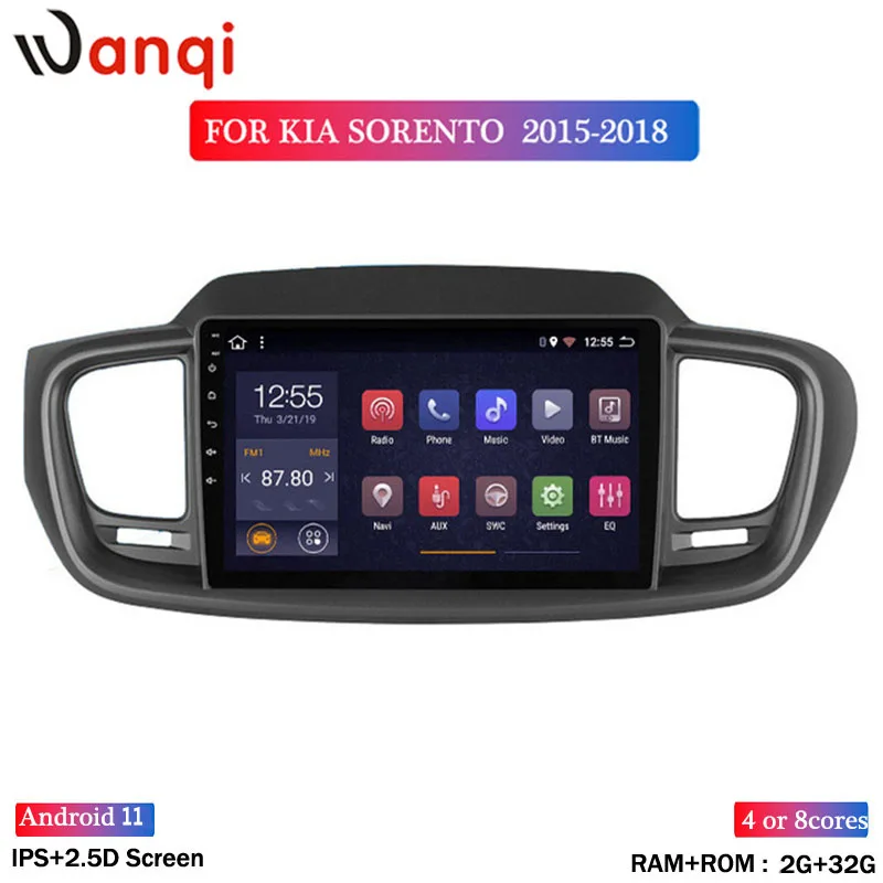 

Wanqi 2 Гб ОЗУ 32 Гб ПЗУ Android 11 Автомобильный плеер GPS 10 дюймов головное устройство для KIA SORENTO 2015-2018 аудио Радио Стерео навигация без DVD