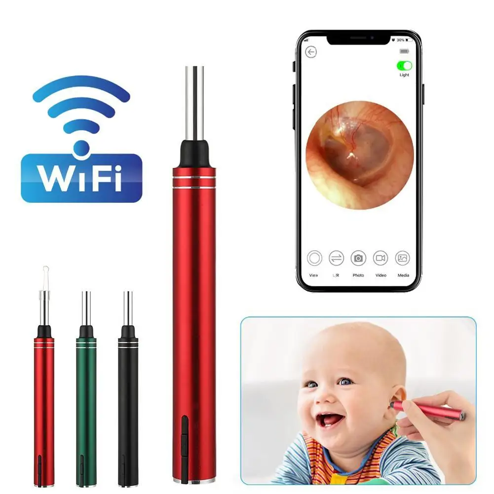 

Wireless WiFi Ear Pick Otoscope Camera Borescope Luminous Earwax Healthcare Visionable Tool Removal Earwax HD K5G8