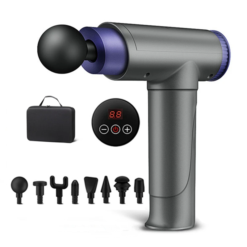 Массажный пистолет для тела с ЖК дисплеем электрический прибор массажа мышц