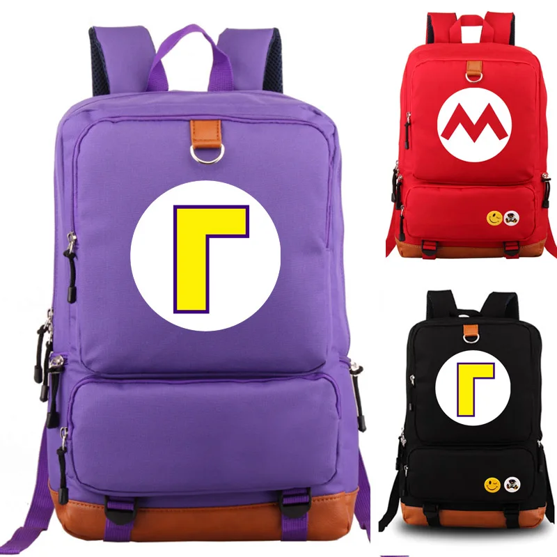 Waluigi Mario Backpack student school bag Notebook backpack Leisure Daily | Багаж и сумки