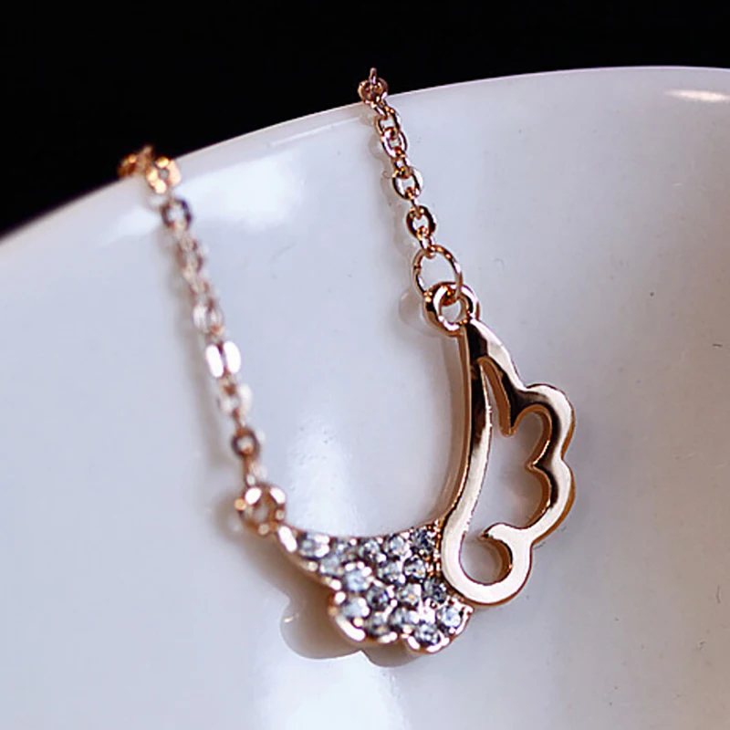 Женская мода цепочка для ключицы милые бриллианты любовь крылья ожерелье женщин