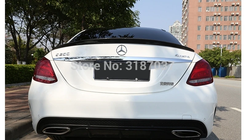 

For Benz W205 C180 C200 C260 C280 C300 C74 Spoiler 2015 Carbon Fiber Rear Roof Spoiler Wing Trunk Lip Boot Cover Car Styling