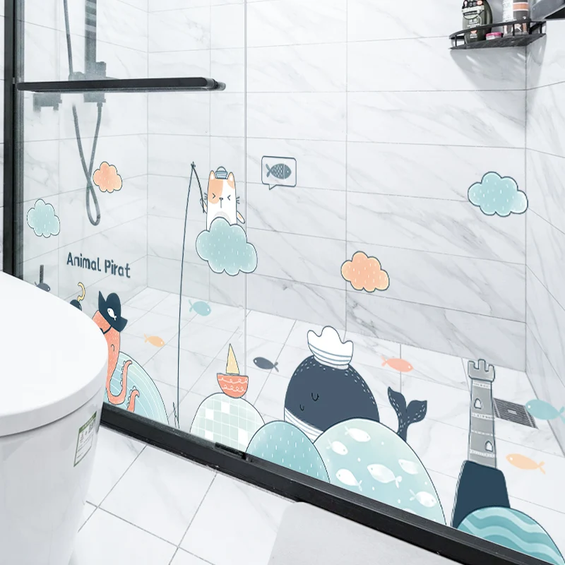 Мультяшные животные пиратские наклейки на стену для детской комнаты съемные