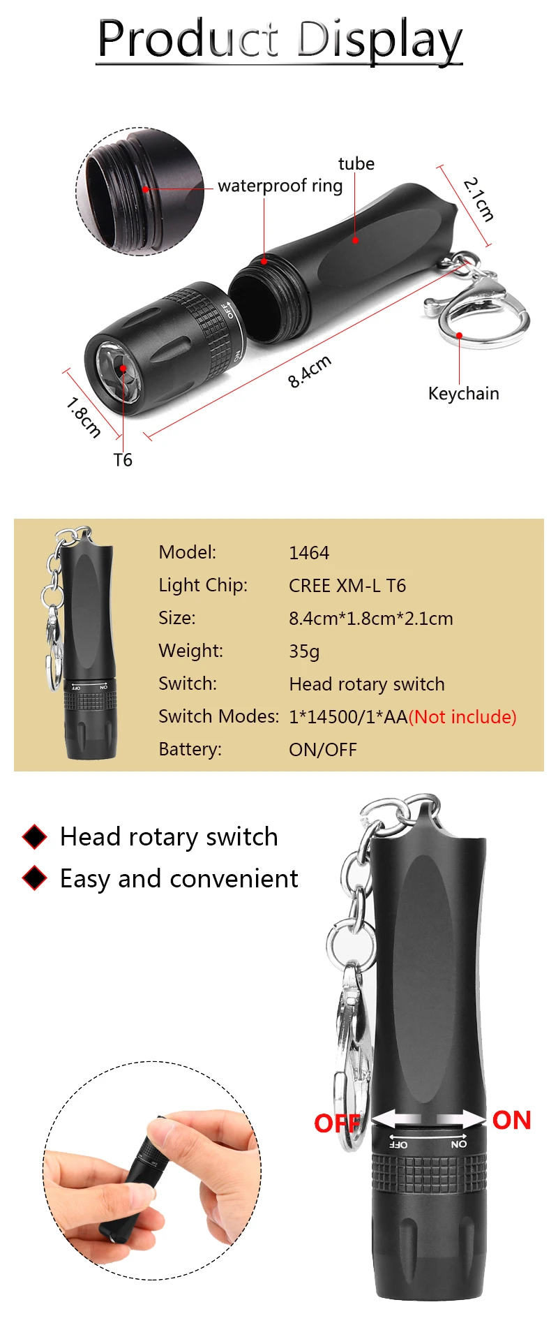 Litwod Z10 XM-L T6 4000лм мини Мощный светодиодный фонарик портативный светильник для кемпинга фонарь для защиты тактический фонарик AA батарея
