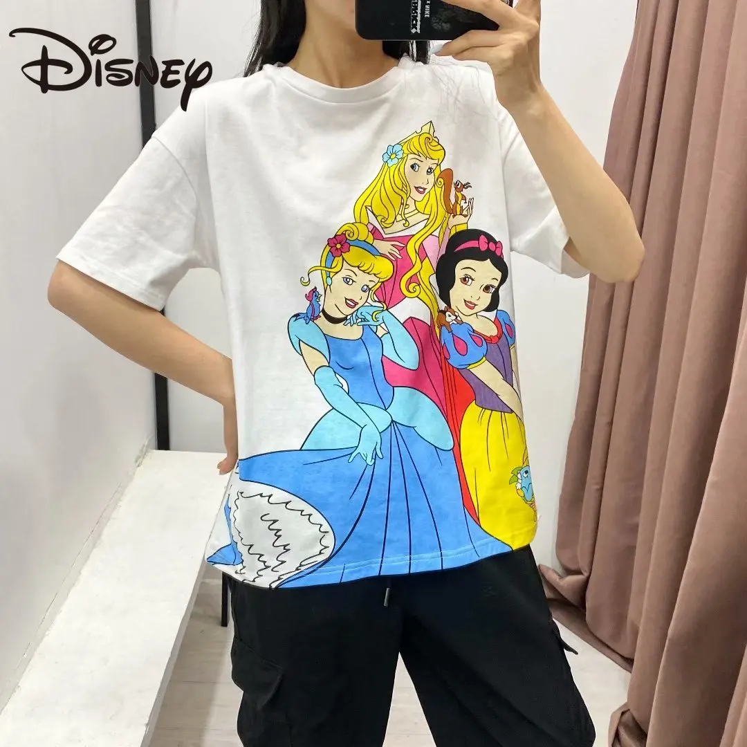 

Disney's new European and American style women's fashion matching base top Snow White printed cotton short-sleeved T-shirt
