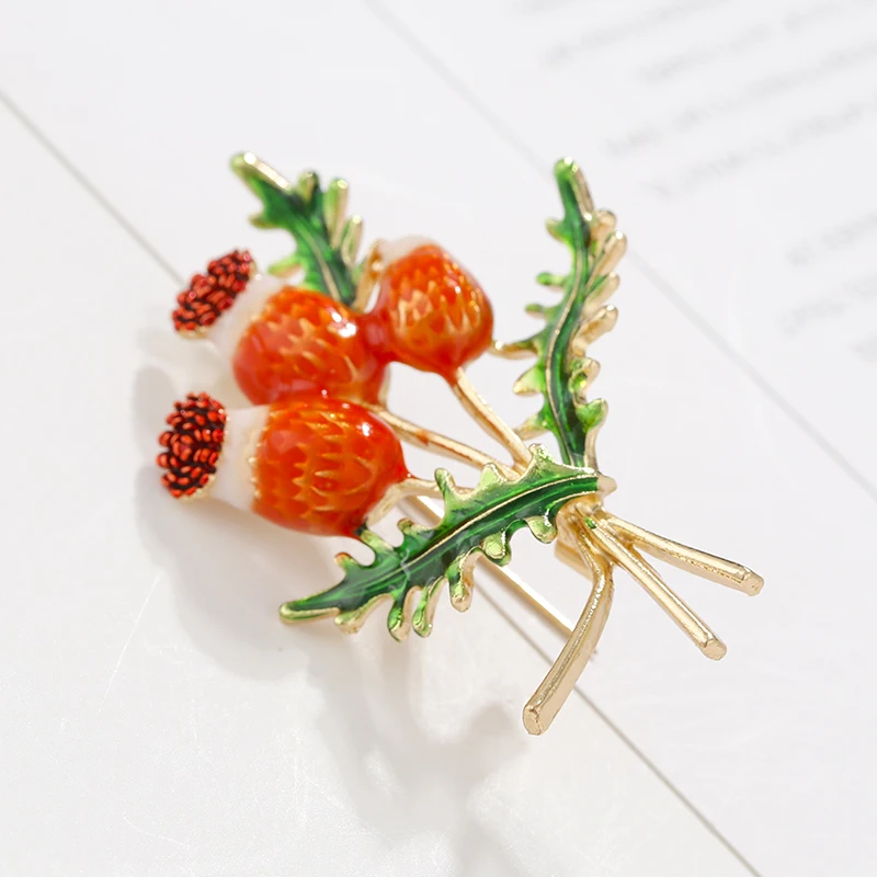 Женская эмалированная брошь ALLYES в виде цветка из красной сосны значок на платье