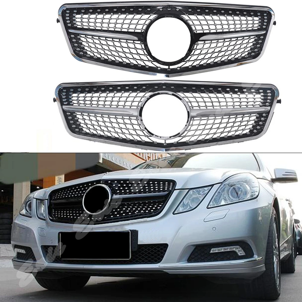 

Front Racing Billet Bumper Grille Upper Facelift Grill For Mercedes-Benz E-Class W212 2009 2010 2011 2012 2013 Diamond 4 Doors