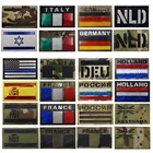 Нашивка с флагом США, Франции, Испании, России, Германии, Великобритании, Италии, инфракрасная, светоотражающая, для одежды