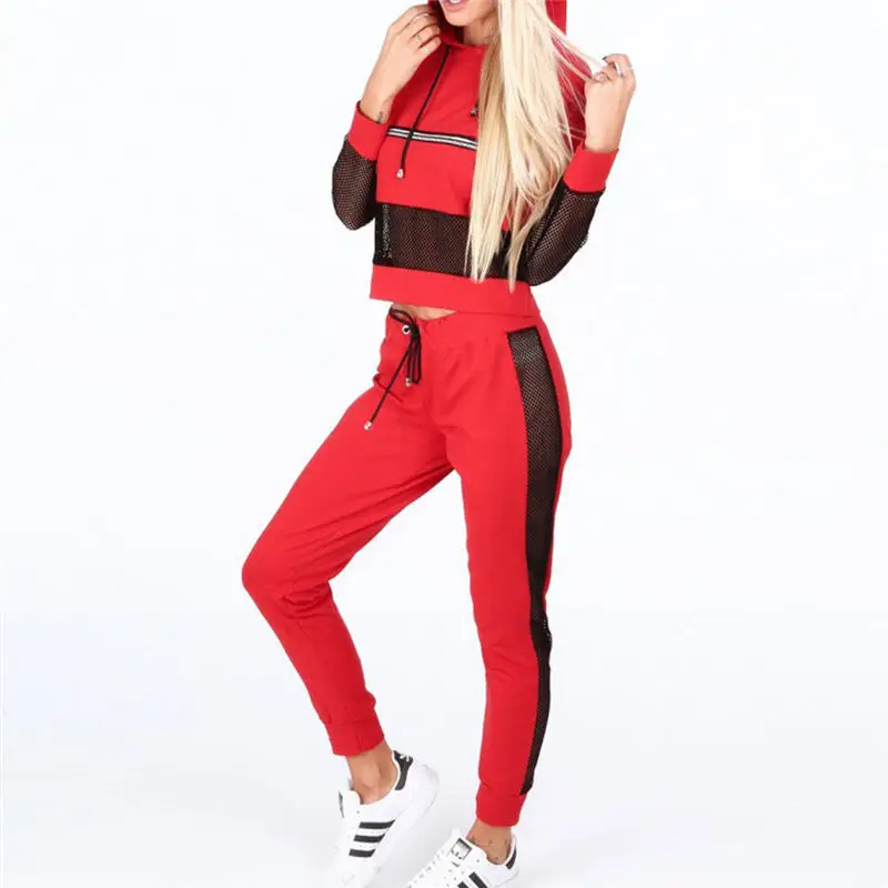 Женский спортивный костюм спортивная одежда сетчатая комплект из 2 предметов для