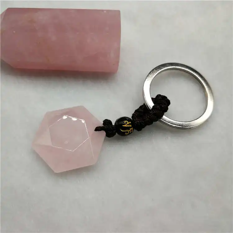 1 шт. брелок с натуральным кристаллом подвеска из натурального кварца кольца для