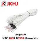 NTC 100K B3950 Термистор, запчасти для 3D-принтера, Hotend Glass Герметичный тип 1%, высокоточный датчик температуры для MK8, длина подогрева 1 м