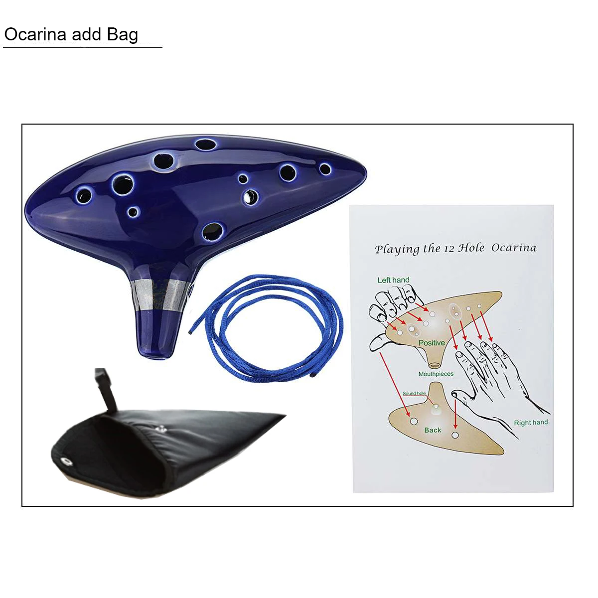 Классический синий музыкальный инструмент The Legend Ocarina с 12 отверстиями Alto C яркая