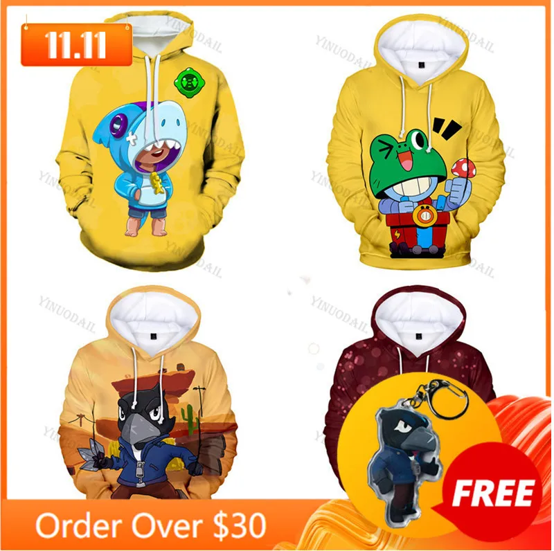 

Max Brawings Cartoon Tops Teen Clothes POCO Shelly 8 To 19 Years Kids Sweatshirt Shooter Game Leon 3D Printed Hoodie Boys Girls