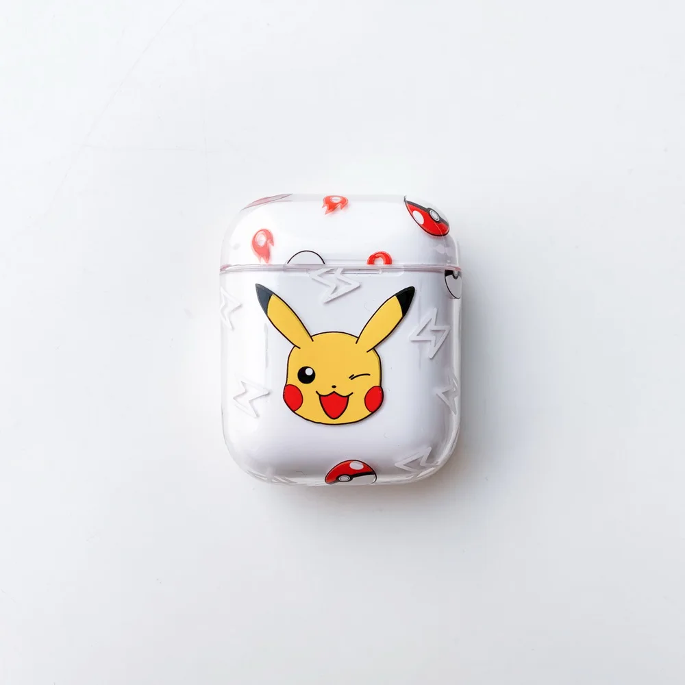 pikachu Милый кавайный Прозрачный чехол для Airpods Пикачу чармандер Покемон идеальный дизайн для Apple Airpods2 bluetooth чехол для наушников - Цвет: pikachu