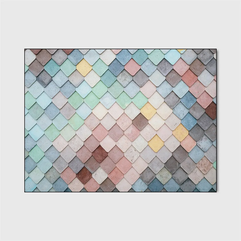 

Korean Macaron Colorful Geometric Carpet Girl Bedroom Pink Blue Green Mosaic Large Rugs For Living Room Nordic Home Decoration