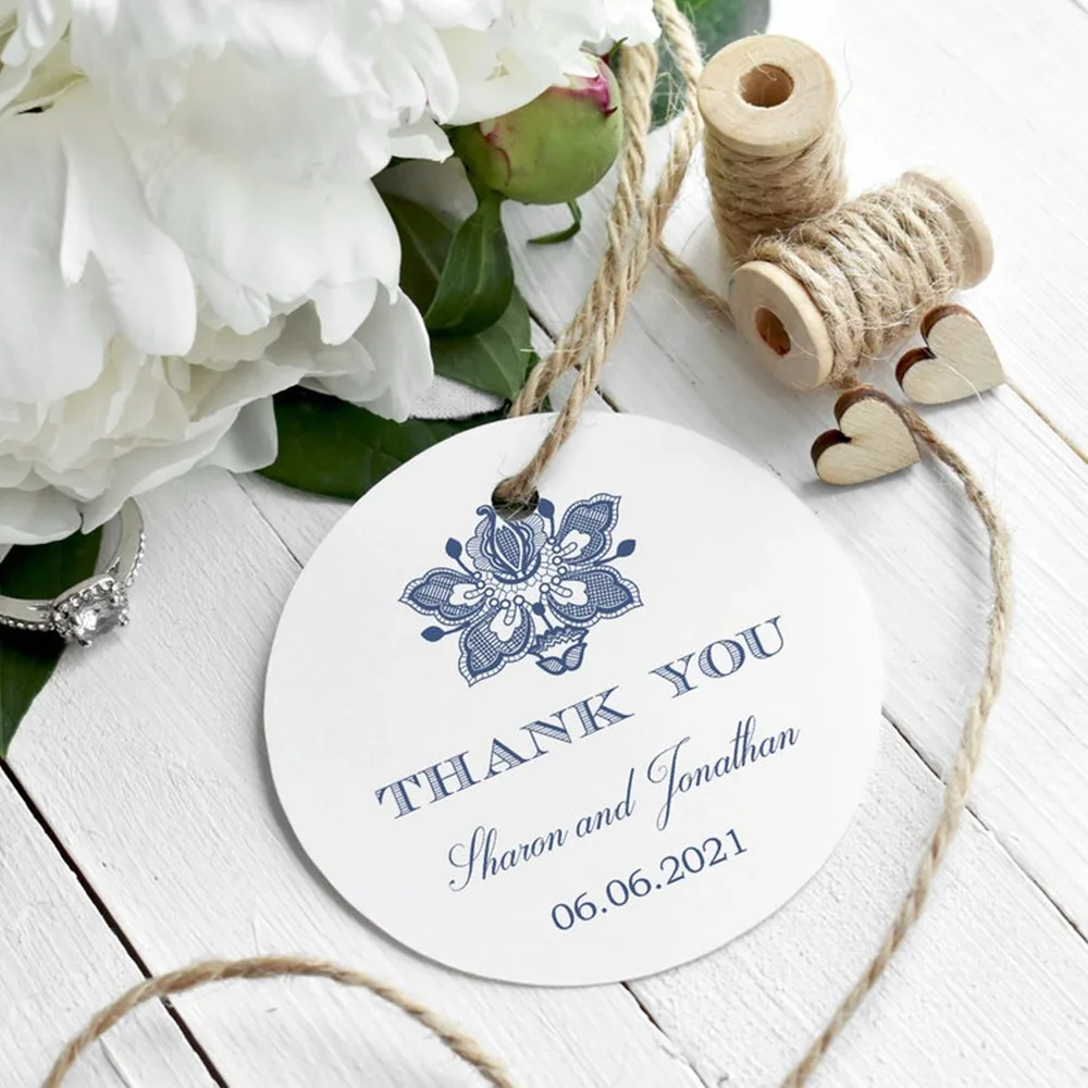 Свадебная бирка в деревенском стиле Винтажное кружево персонализированные