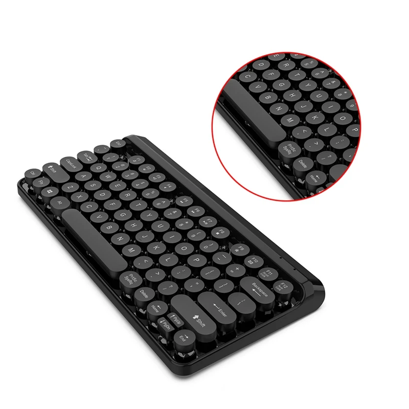 Wireless Keyboard Mouse Set 10M Transmission 84 Round Keys Cap USB Rechargeable 2.4G and Mechanical Combo for PC | Компьютеры и офис