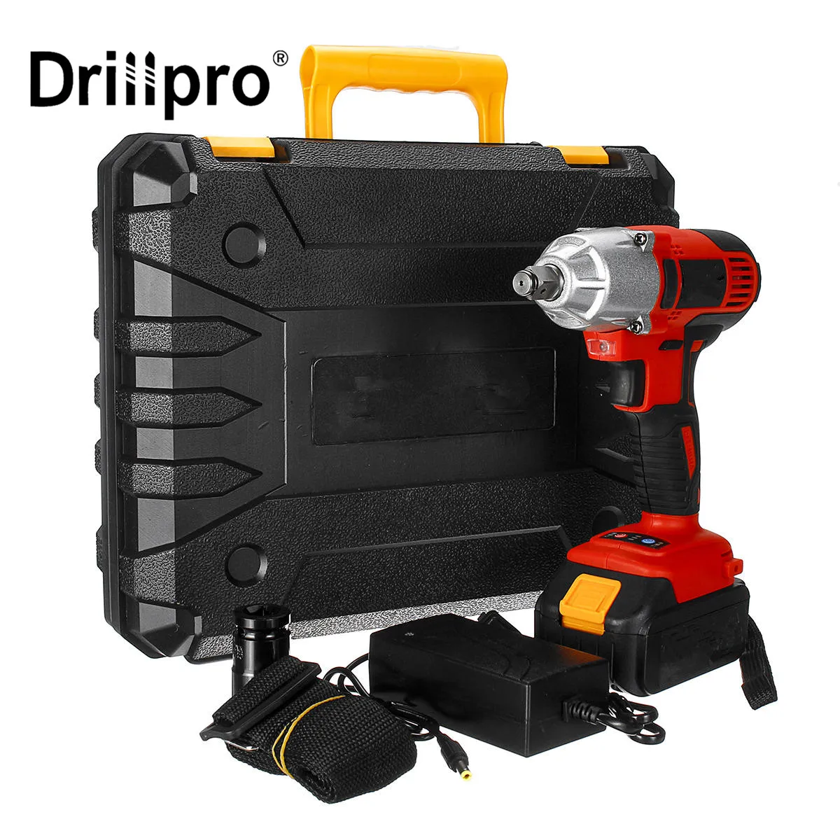 

Brushless 21V Electric Wrench Cordless Screwdriver Impact Drill 400NM Variable Speed Rechargeable Car Repair Tool + Storage Box