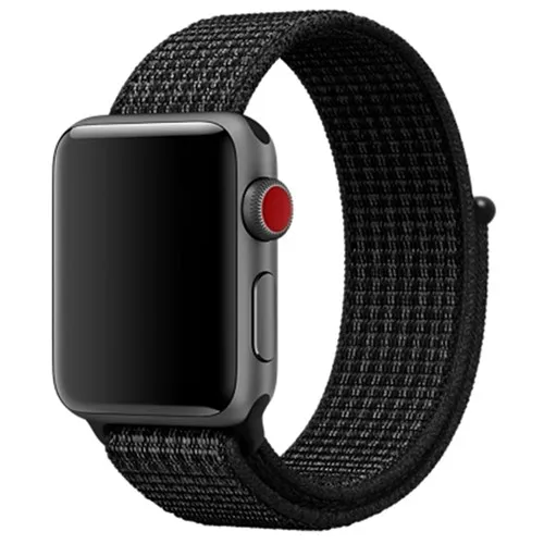 black white Нейлоновый ремешок для Apple Watch band 42 мм 38 мм iWatch 4 band 44 мм 40 мм Браслет спортивная петля ремешок для часов correa ремень дышащий - Цвет ремешка: black white