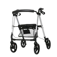 collapsible shopping cart with aluminum alloy pulley and seat for the elderly walker 9188