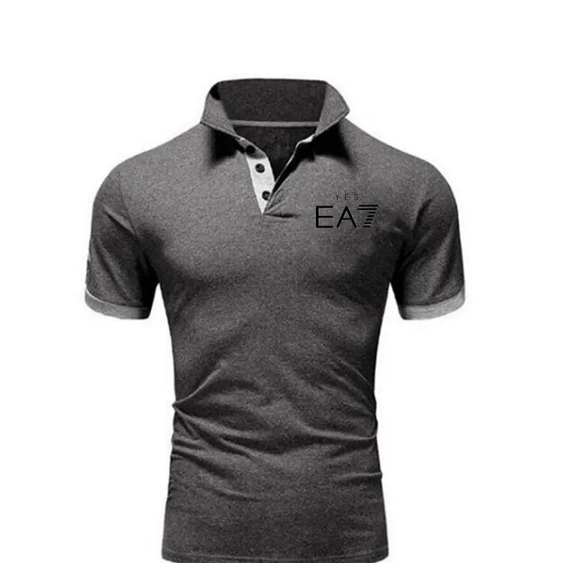 

New Men's Polo Shirt Short Sleeve T-shirt Breathable Printing Jersey Top Plus Size 5XL