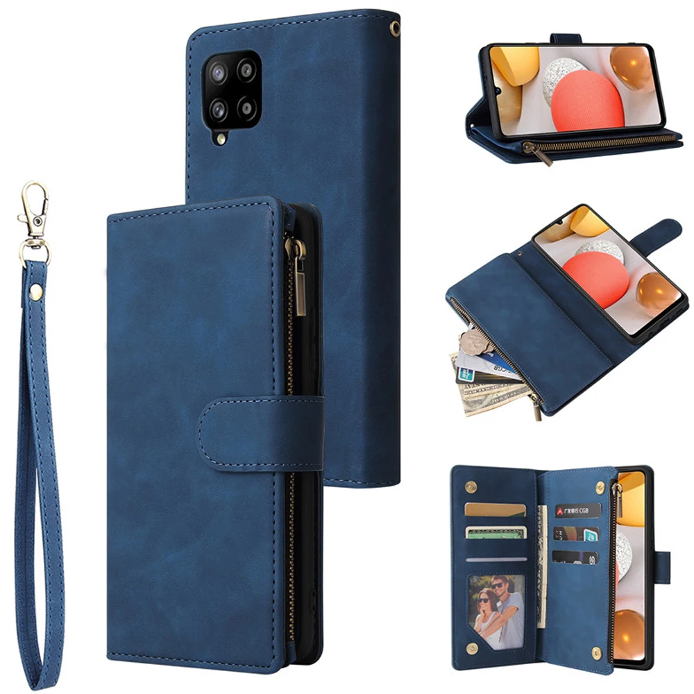 

Multi Card Slots Case For Samsung M12 2021 Retro Flip Zipper Wallet Case Samsung Galaxy M12 Stand Cover for Galaxy M12 Fundas