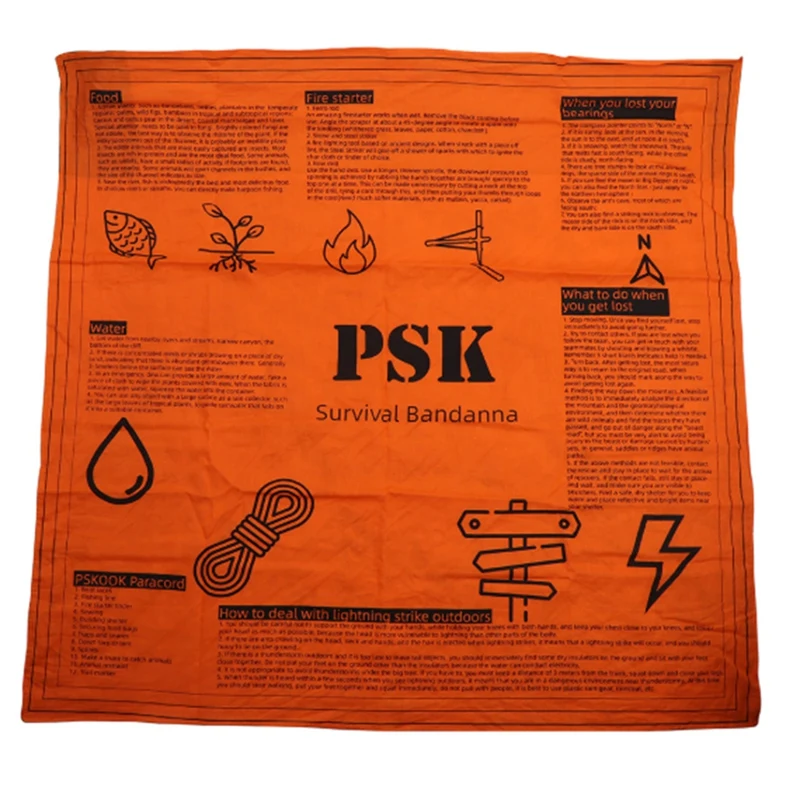 

Аптечка первой помощи шарф бандана для кемпинга, шарф квадратной формы, выживания первой помощи руководство повязки повязка на голову из хл...