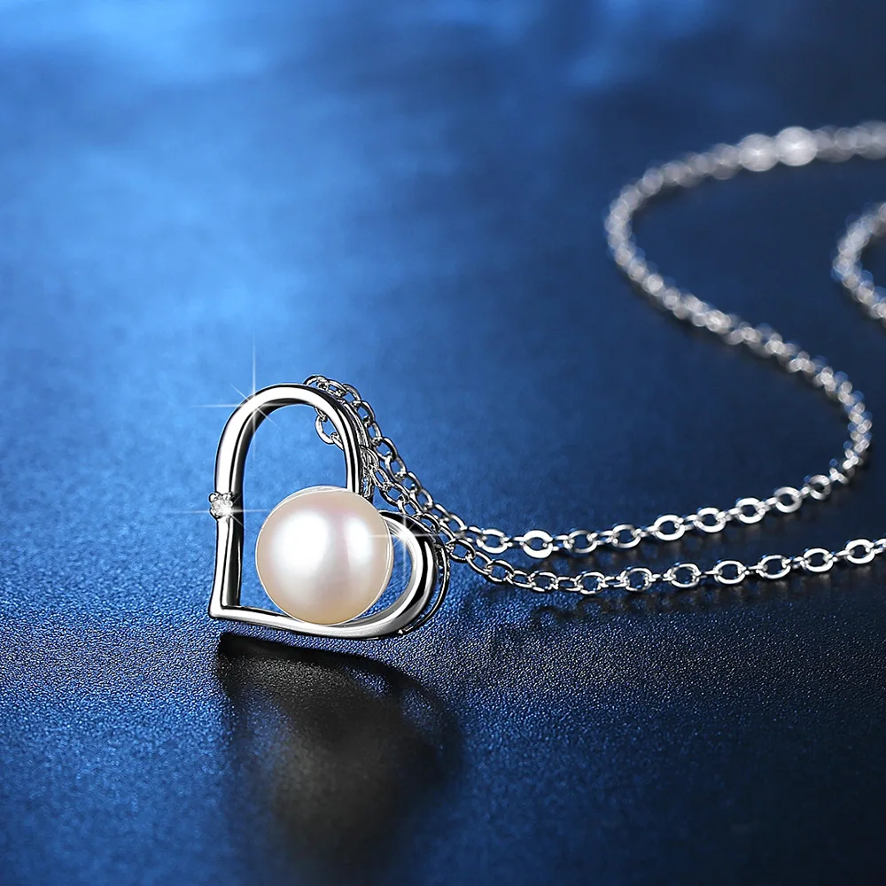 

Personalized Hollow Love Heart design Women's Necklace Creative Wild Simple Pearl Pendant Jewelry Gift for ladies