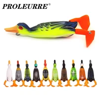 1pcs double propeller flipper duck fishing lures 9 5cm 12g ducking frog soft lure artificial bait 3d eyes day bass pesca tackle