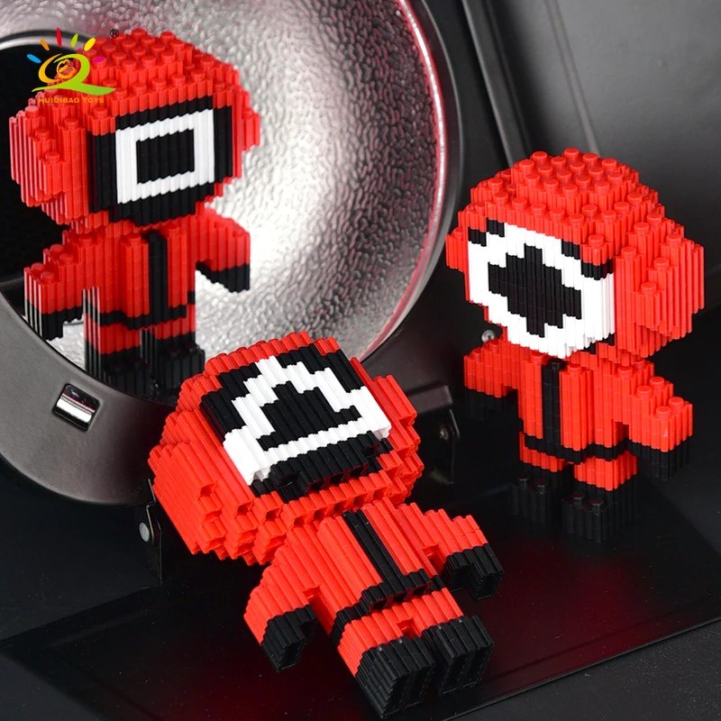 HUIQIBAO город кальмар фильм окружающий герой модель микро строительный блок тюрьма